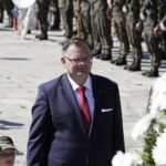 12.08.2023 Kielce. 58. Marsz Szlakiem Pierwszej Kompanii Kadrowej. Szef Urzędu ds. Kombatantów i Osób Represjonowanych Jan Józef Kasprzyk / Fot. Jarosław Kubalski - Radio Kielce