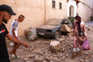 11.09.2023. Maroko. Trzęsienie ziemi w Amizmiz na południe od Marakeszu / Fot. EPA/TIAGO PETINGA. Dostawca: PAP/EPA