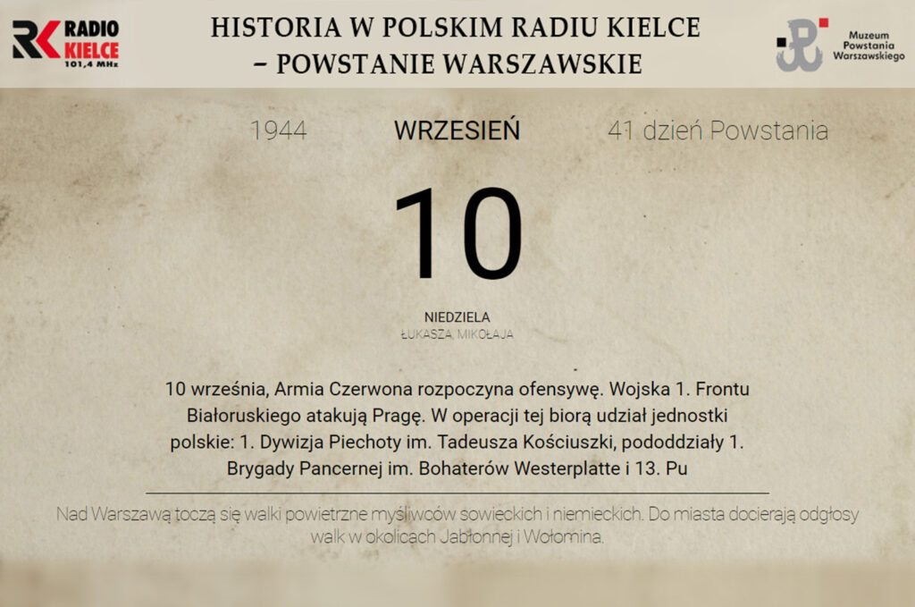 Powstanie Warszawskie - 10 września 1944 roku - Radio Kielce