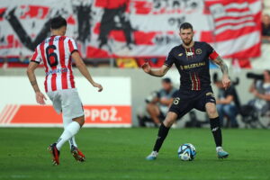 02.09.2023. Kraków. Mecz 7. kolejki piłkarskiej Ekstraklasy, Cracovia Kraków - Korona Kielce. / Fot. Łukasz Gągulski - PAP