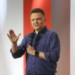 23.09.2023. Kielce. Konwencja Trzeciej Drogi. na zdjęciu (przemawia): Szymon Hołownia / Fot. Wiktor Taszłow - Radio Kielce