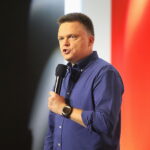 23.09.2023. Kielce. Konwencja Trzeciej Drogi. na zdjęciu (przemawia): Szymon Hołownia / Fot. Wiktor Taszłow - Radio Kielce