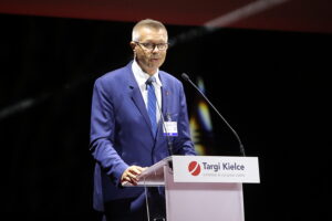 05.09.2023. Kielce. Otwarcie XXXI Międzynarodowego Salonu Przemysłu Obronnego. Na zdjęciu: Bogdan Wenta - prezydent Kielc / Fot. Wiktor Taszłow - Radio Kielce