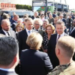 MSPO 2023. Prezydent RP: państwa zagrożone nie oszczędzają na obronności - Radio Kielce 05.09.2023. Kielce. Otwarcie XXXI Międzynarodowego Salonu Przemysłu Obronnego. Na zdjęciu (w środku): Andrzej Duda - prezydent RP / Fot. Wiktor Taszłow - Radio Kielce