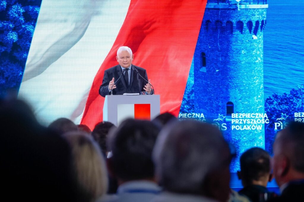 09.09.2023. Końskie. Konwencja programowa Prawa i Sprawiedliwości. Na zdjęciu: Jarosław Kaczyński - prezes PiS / źródło: Prawo i Sprawiedliwość