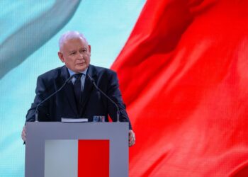 09.09.2023. Końskie. Konwencja programowa Prawa i Sprawiedliwości. Na zdjęciu: Jarosław Kaczyński - prezes PiS / źródło: Prawo i Sprawiedliwość