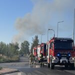 06.09.2023. Nowiny. Pożar hali / Fot. Wiktor Taszłow - Radio Kielce