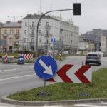 26.09.2023. Kielce. Skrzyżowanie ul. Czarnowskiej z ul. Żelazną. Wyłączona sygnalizacja / Fot. Jarosław Kubalski - Radio Kielce