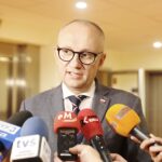 29.09.2023. Kielce. Uroczystości 75-lecia działalności szpitala MSWiA w Kielcach. Na zdjęciu: Błażej Poboży - wiceminister spraw wewnętrznych i administracji / Fot. Jarosław Kubalski - Radio Kielce