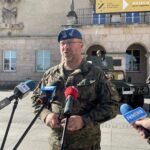 06.09.2023. Kielce. WDK. Konferencja. Na zdjęciu plk Adam Włoczewski komendant CPdMZ / Fot. Michał Kita - Radio Kielce