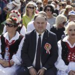 10.09.2023. Tokarnia. Park Etnograficzny. XXIII Świętokrzyskie Dożynki Wojewódzkie. Na zdjęciu: poseł Marek Kwitek / Fot. Jarosław Kubalski - Radio Kielce