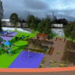 09.10.2023. Piekoszów. Wizualizacja kompleksu sportowo-rekreacyjnego / źródło: PRIMTECH Szymon Kita