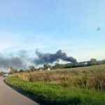 06.10.2023. Zielonki. Pożar hali produkcyjno- magazynowej / Fot. PSP Busko-Zdrój