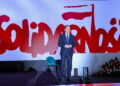 19.10.2023. Spała. Przewodniczący NSZZ "Solidarność" Piotr Duda na 31. Krajowym Zjeździe Delegatów NSZZ "Solidarność" w Centralnym Ośrodku Sportu. / Fot. Marian Zubrzycki - PAP