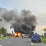 Kolizja zakończona pożarem