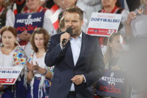 05.10.2023. Kazimierza Wielka. Wizyta Jarosława Kaczyńskiego – prezesa PiS / Fot. Wiktor Taszłow – Radio Kielce