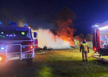 15.10.2023 Bębnów. Pożar stodoły / Fot. Straż Pożarna