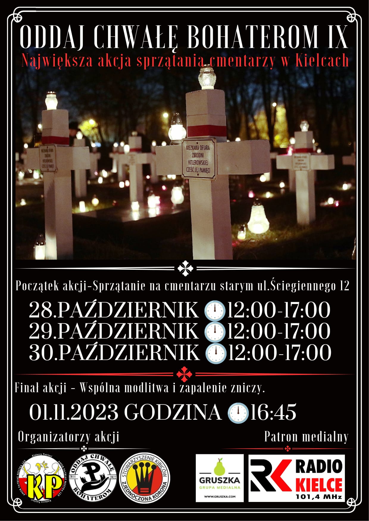 Oddaj Chwałę Bohaterom IX. Największa akcja sprzątania cmentarzy w Kielcach - Radio Kielce