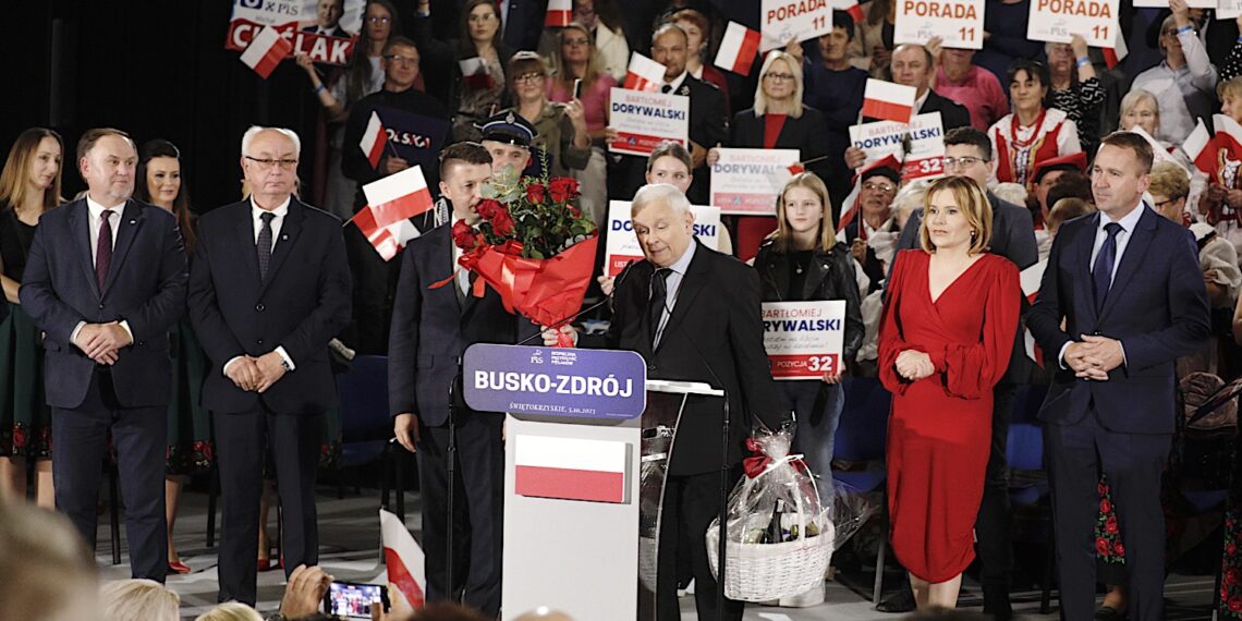 05.10.2023. Busko-Zdrój. Wizyta Jarosława Kaczyńskiego – prezesa PiS / Fot. Jarosław Kubalski – Radio Kielce