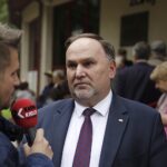 05.10.2023. Busko-Zdrój. Wizyta Jarosława Kaczyńskiego – prezesa PiS. Na zdjęciu Marek Kitek – poseł PiS / Fot. Jarosław Kubalski – Radio Kielce