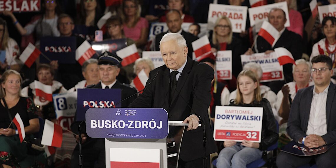 05.10.2023. Busko-Zdrój. Wizyta Jarosława Kaczyńskiego - prezesa PiS / Fot. Jarosław Kubalski - Radio Kielce