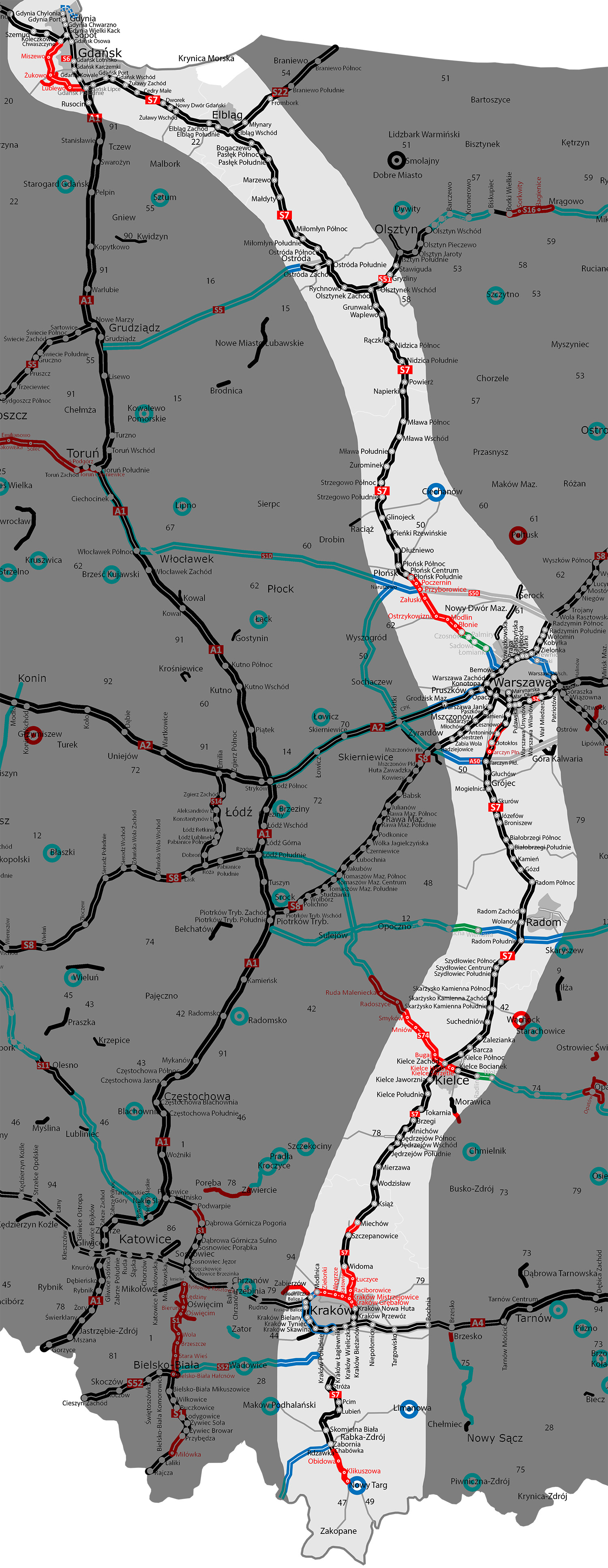Budowa S7 koło Krakowa na półmetku
