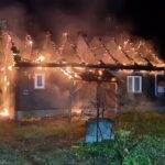 11.11.2023. Bębnów. Pożar drewnianego domu / Fot. PSP Końskie