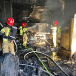 07.11.2023 Górny Młyn. Pożar warsztatu samochodowego / Fot. PSP