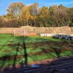 02.11.2023. Starachiwice. Stadion Staru Starachowice. Murawa stadionu zniszczona przez dziki / Fot. Marek Materek - Facebook