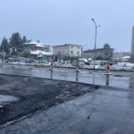 08.12.2023. Sandomierz. Remont ulicy przed wejściem do sandomierskiego szpitala / Fot. Grażyna Szlęzak - Radio Kielce