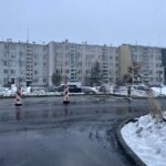 08.12.2023. Sandomierz. Remont ulicy przed wejściem do sandomierskiego szpitala / Fot. Grażyna Szlęzak - Radio Kielce