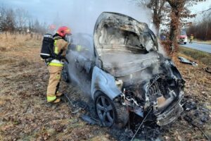 Jedna osoba ranna w wypadku na krajowej drodze