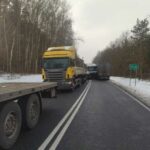 01.12.2023. Ossala. Zderzenie czterech ciężarówek / Fot. PSP Staszów