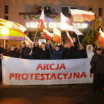 20.12.2023. Kielce. Protest przed siedzibą TVP3 Kielce. / Fot. Wiktor Taszłow - Radio Kielce