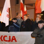 20.12.2023. Kielce. Protest przed siedzibą TVP3 Kielce. / Fot. Wiktor Taszłow - Radio Kielce