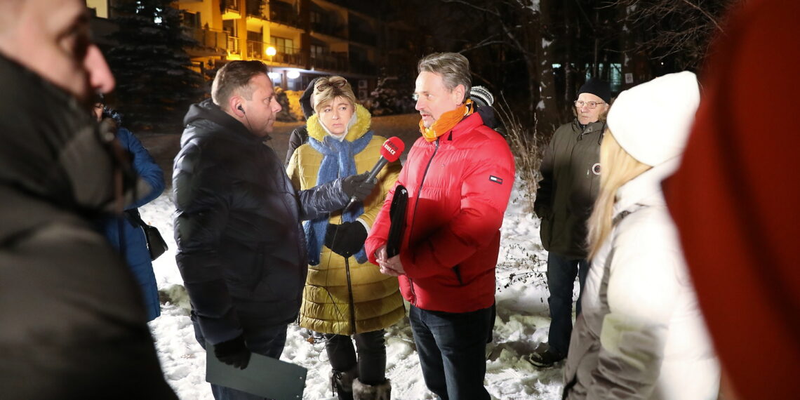 06.12.2023. Kielce. Protest mieszkańców ulicy Klonowej. / Fot. Wiktor Taszłow - Radio Kielce