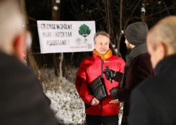 06.12.2023. Kielce. Protest mieszkańców ulicy Klonowej. / Fot. Wiktor Taszłow - Radio Kielce