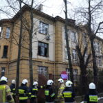 13.12.2023 Kielce. Pożar budynku dawnego szpitala MSWiA / Fot. Wiktor Taszłow - Radio Kielce