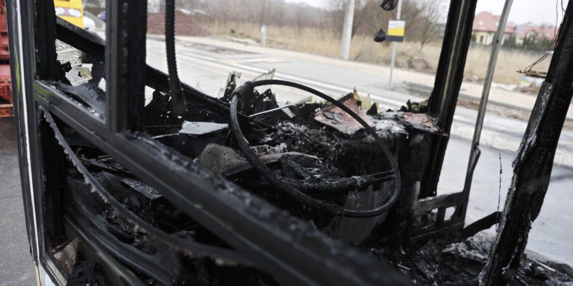 17.12.2023. Kielce. Pożar autobusu. / Fot. Jarosław Kubalski - Radio Kielce