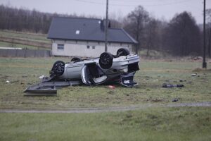 26.12.2023. Huta Nowa. Wypadek / Fot. Jarosław Kubalski - Radio Kielce