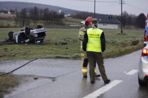 26.12.2023. Huta Nowa. Wypadek / Fot. Jarosław Kubalski - Radio Kielce