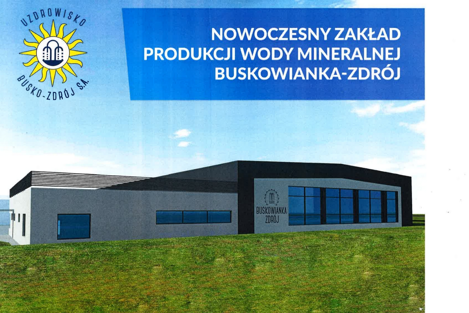 Zakład Produkcji Wody Mineralnej „Buskowianka” w Wełeczu koło Buska-Zdroju. Wizualizacja / Fot. Uzdrowisko Busko-Zdrój