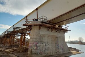 Prace na moście w Sandomierzu / źródło: GDDKiA w Kielcach