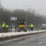 18.01.2024. Kielce. Ulica Grunwaldzka. Utrudnienia spowodowane budową Inteligentnego Systemu Transporotowego / Fot. Wiktor Taszłow - Radio Kielce