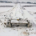 Zima na budowie obwodnicy Opatowa