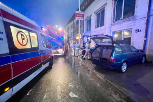 25.01.2024. Kielce. Zdarzenie drogowe na ulicy Warszawskiej. / Fot. Wiktor Taszłow - Radio Kielce