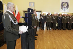 25.01.2024. Kielce. Uroczystość przekazania obowiązków Szefa Centralnego Wojskowego Centrum Rekrutacji Ośrodka Zamiejscowego w Kielcach. Na zdjęciu (z lewej): płk Jarosław Molisak - dotychczasowy Szef Centralnego Wojskowego Centrum Rekrutacji Ośrodka Zamiejscowego w Kielcach / Fot. Jarosław Kubalski - Radio Kielce