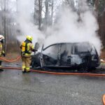 04.02.2023. Koliszowy. Pożar samochodu / fot. policja