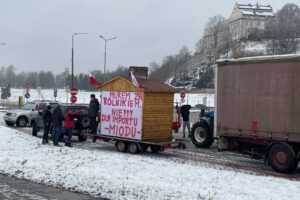 09.02.2024. Sandomierz. Protest rolników / Fot. Grażyna Szlęzak - Radio Kielce