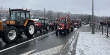 09.02.2024. Sandomierz. Protest rolników / Fot. Grażyna Szlęzak - Radio Kielce